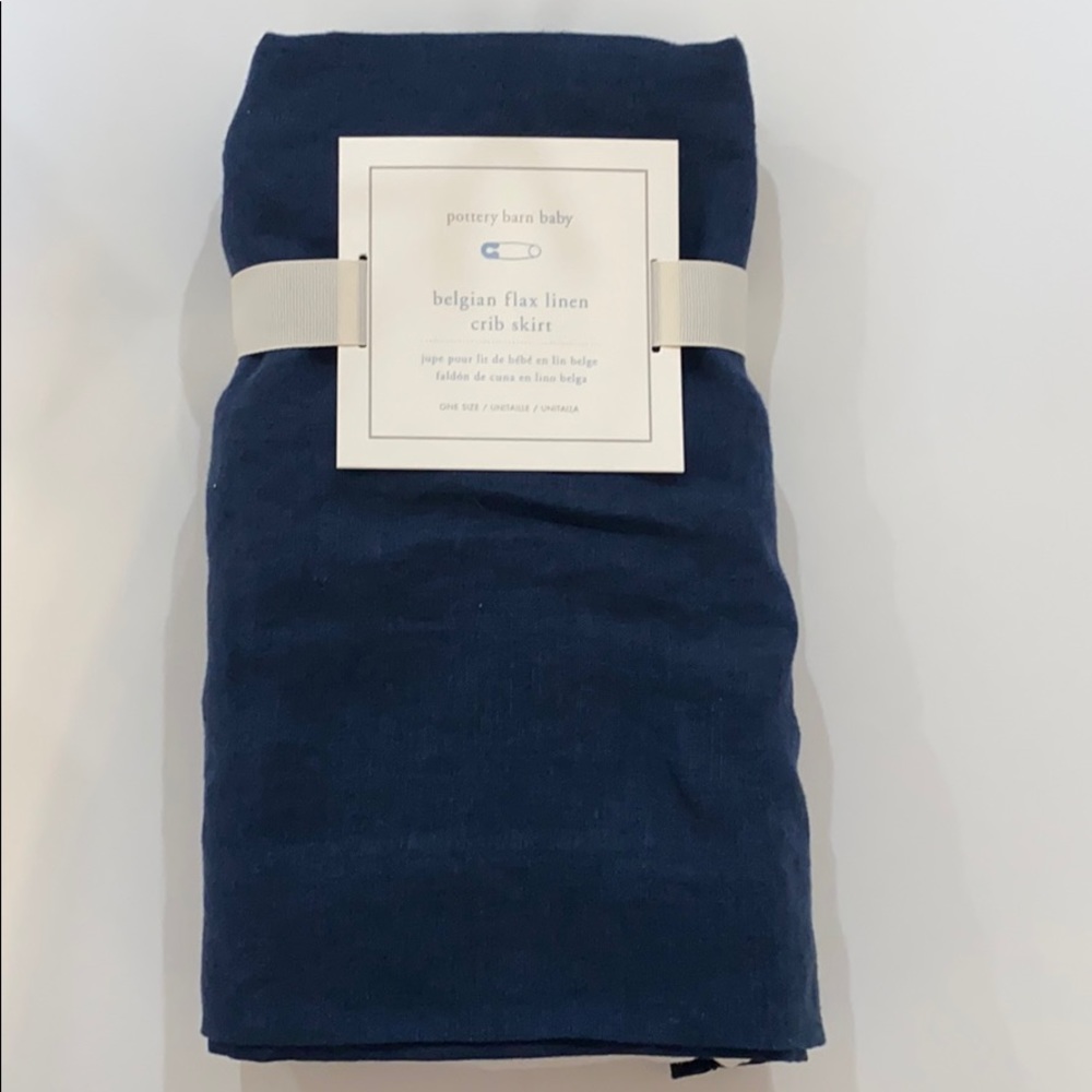 Belgian flax linen crib skirt